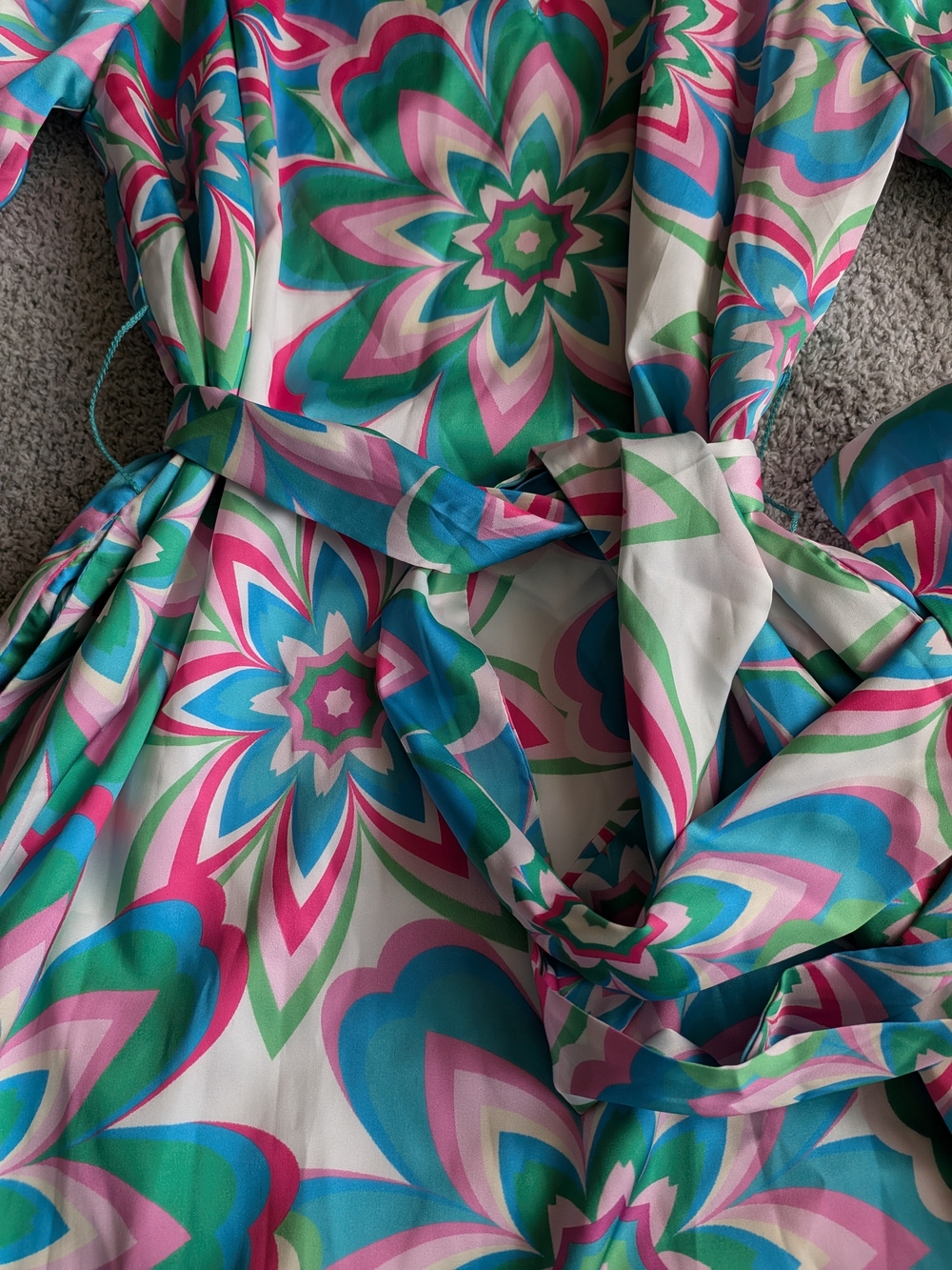🌼B2G1🌼 Jade Melody Tam Retro Floral Tie-Waist Midi Dress NWT - Picture 3 of 9